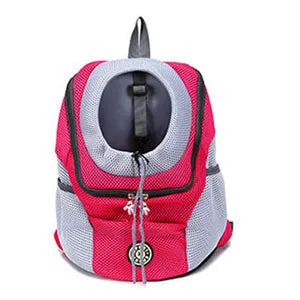 Portable Outdoor Pet Dog Carrier Travel Backpack - Front Bag Double Shoulder Mesh Backpack Head