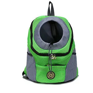 Portable Outdoor Pet Dog Carrier Travel Backpack - Front Bag Double Shoulder Mesh Backpack Head