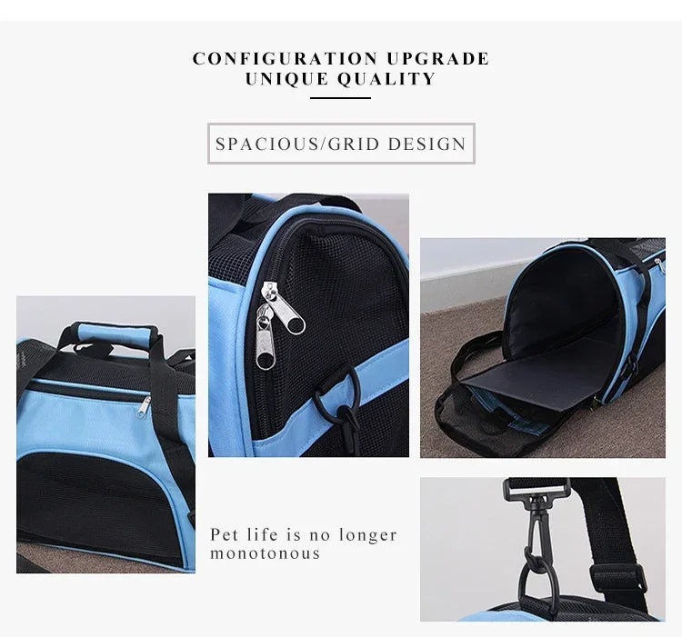 Portable Pet Carrier Bag - Breathable Mesh Travel Bags for Small Dogs, Cats & Puppies