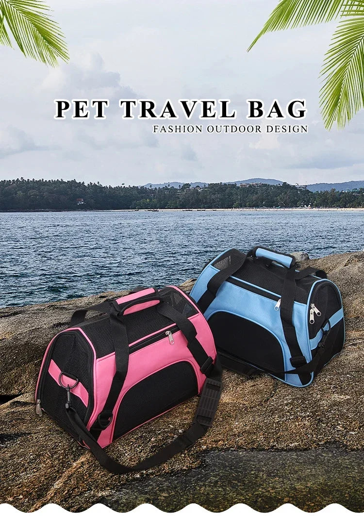 Portable Pet Carrier Bag - Breathable Mesh Travel Bags for Small Dogs, Cats & Puppies