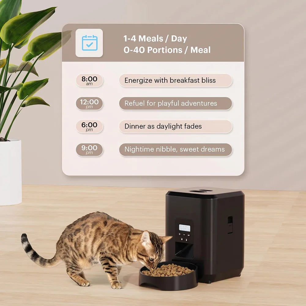 2L Smart Pet Feeder - Automatic Cat Feeder & Dog Slow Food Machine With Timed Quantitative Automatic Dispenser & Bowl