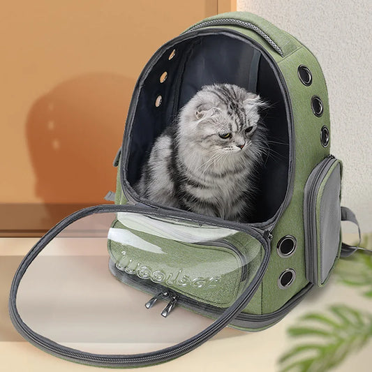 Transparent Pet Cat Carrier Bag - Outdoor Travel Backpack for Cats & Small Dogs - Breathable Carrying Bag Pet Supplies