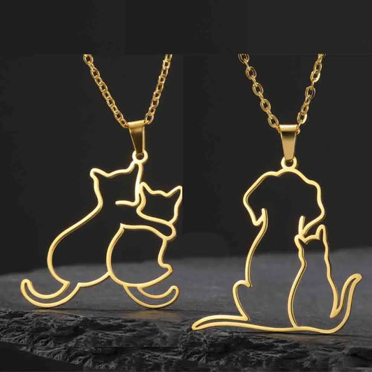 Hugging Pet Pendant Necklace