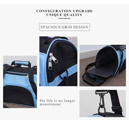 Portable Pet Carrier Bag - Breathable Mesh Travel Bags for Small Dogs, Cats & Puppies