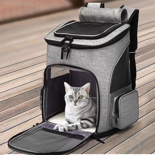 Breathable Cat Carrier Backpack - Foldable Transport Travel Bag - Expandable Large Capacity Creative for Cats Dogs