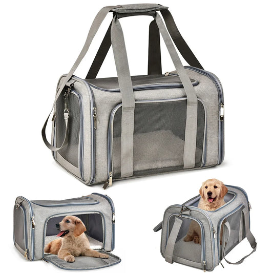 Airline Approved Pet Carrier Bag - Soft Side Travel Bags Transport For Small Dogs Cats Outgoing